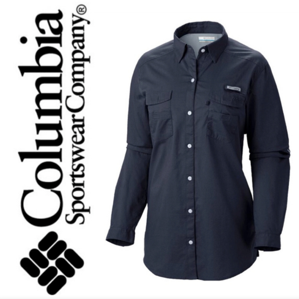 💥 SOLD 💥 COLUMBIA PFG Navy Blue Shirt SIZE 1x - Picture 1 of 8